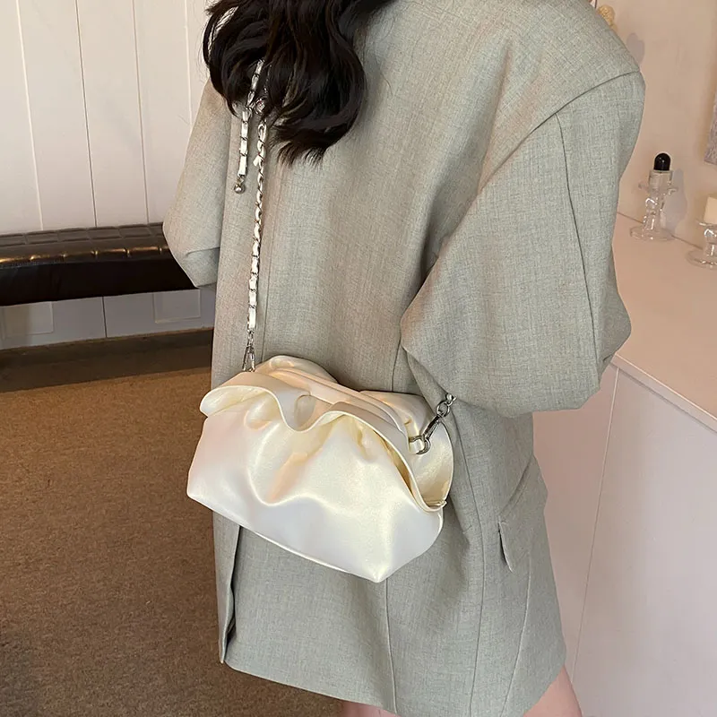 SWIMADE PU Crossbody Bag Women's Pearl White/Pearl Pink/Black/Silver-4