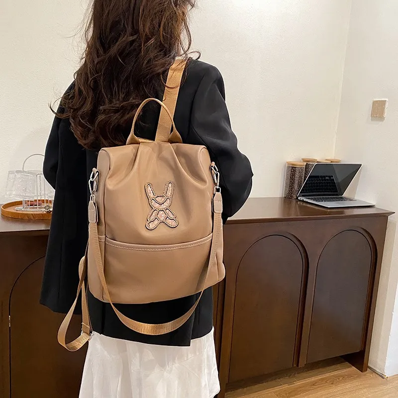 Duoluplo Doron Paul Nylon Backpack Women's Black/Khaki-5