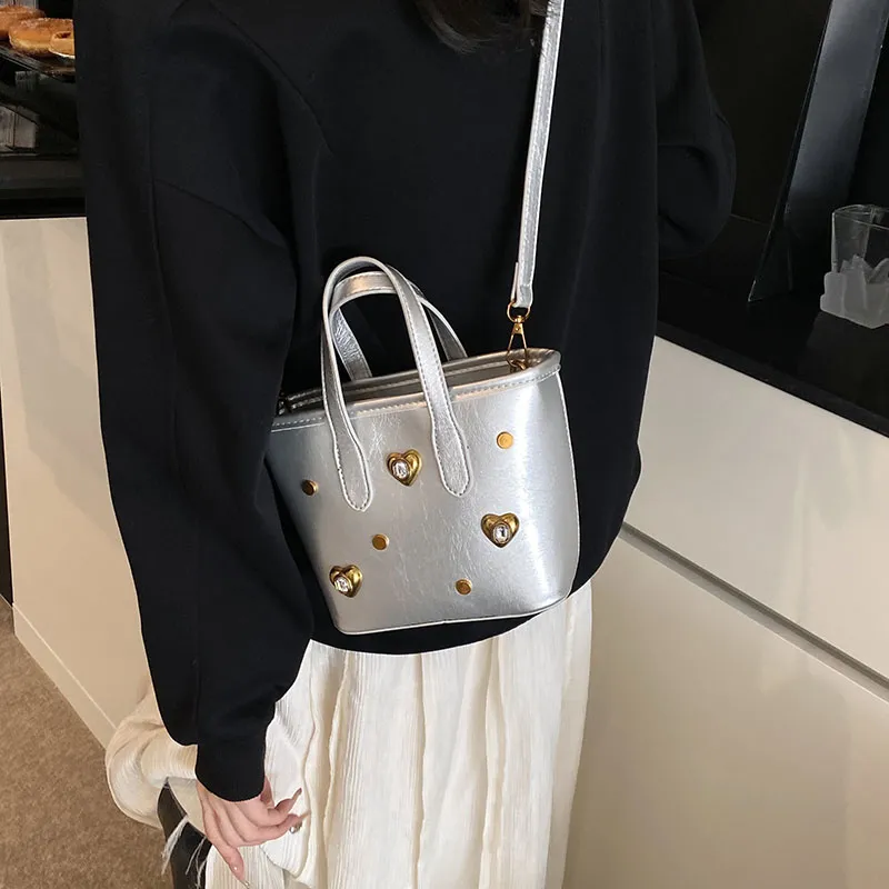 SWIMADE PU Crossbody One Shoulder Handbag Women's White/Silver/Black/Red/Coffee/Brown-8