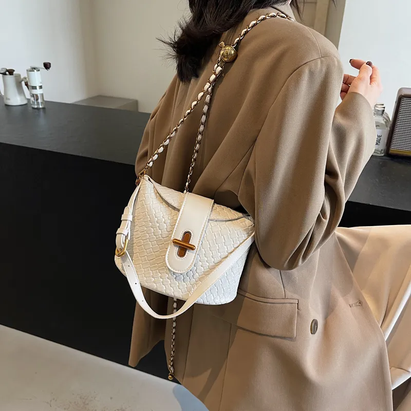 SWIMADE PU Crossbody Handbag Regular Women's White/Black-2