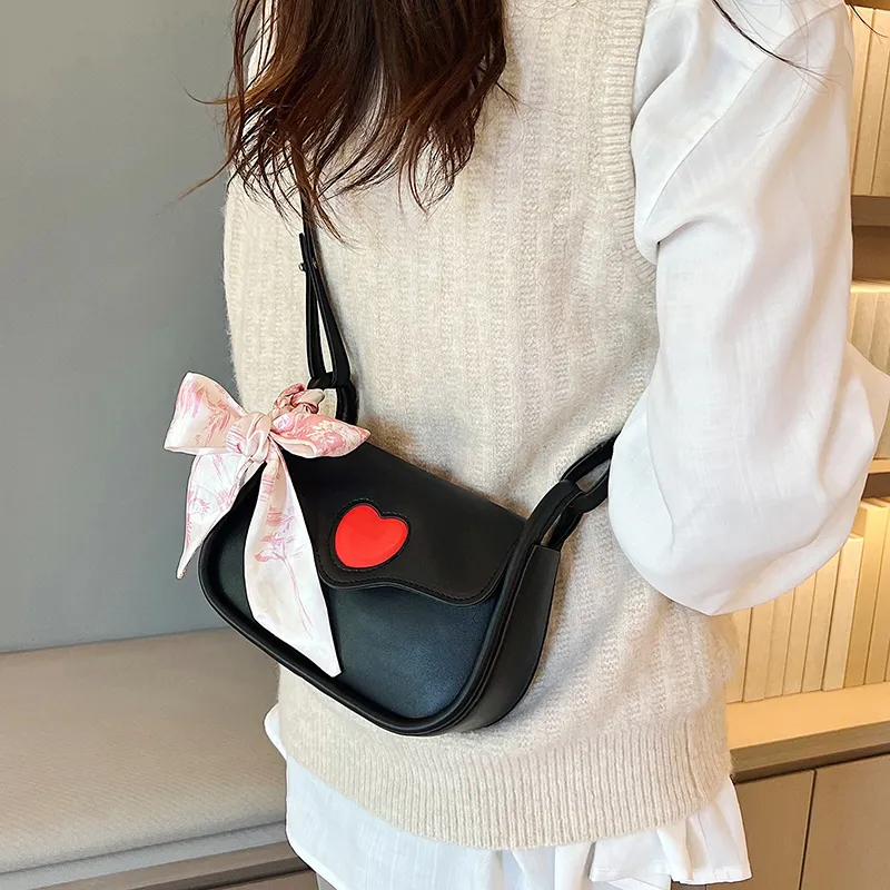 SWIMADE PU Crossbody Bag, Shoulder Bag Women's Black/Ecru/Pink-11