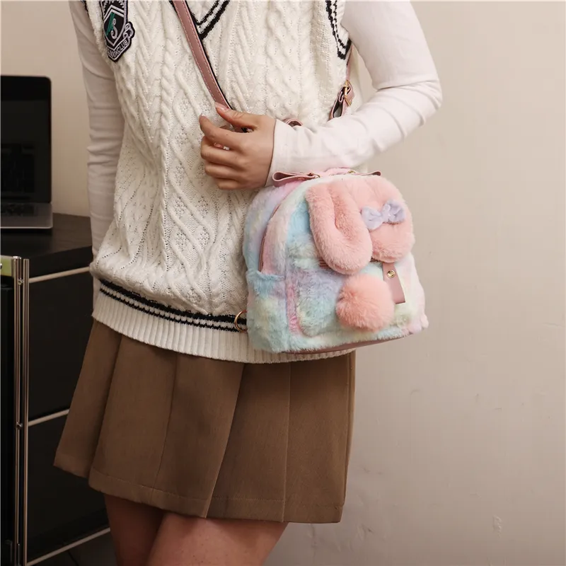 Duoluplo Doron Paul Plush Backpack Unisex Pink/Yellow-2