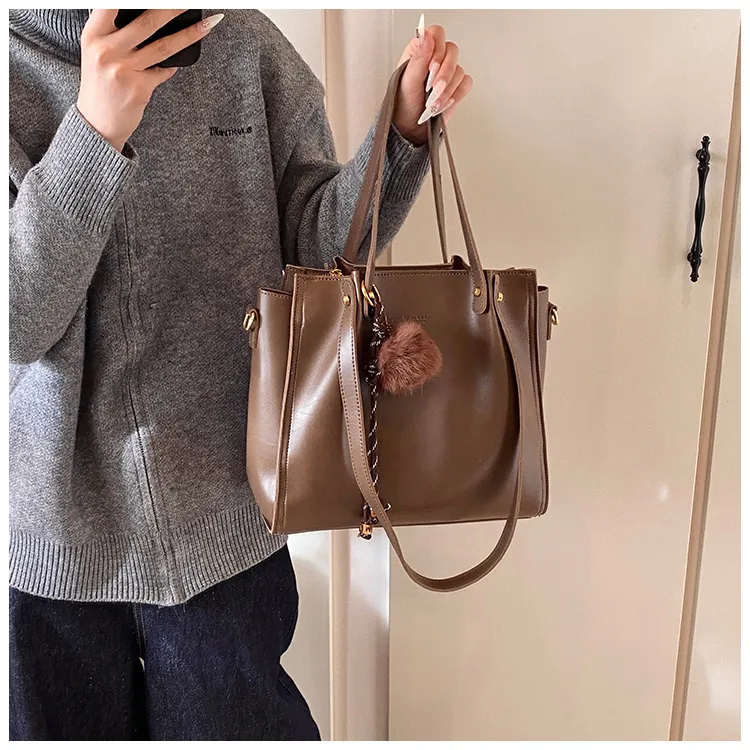 SWIMADE PU Shoulder Bag Women's Black/Coffee/Mocha-17