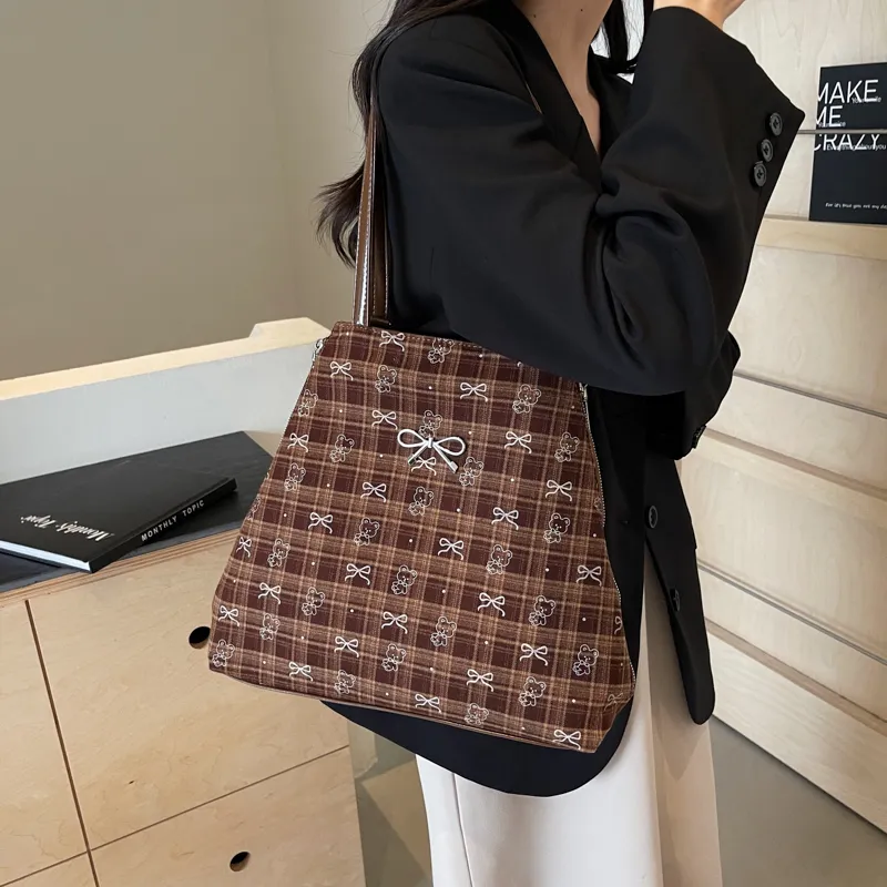 Duoluplo Doron Paul Fabric One Shoulder Handbag Women's Black/Brown-11