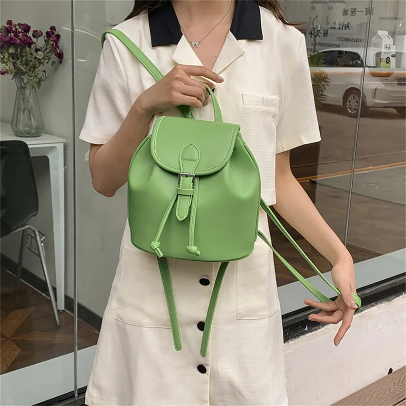 Duoluplo Doron Paul PU Backpack Women's Pink/Black/Green/White/Khaki-10