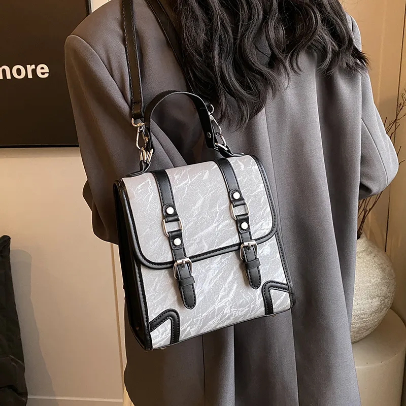 SWIMADE PU Backpack Women's Black/Ecru/Coffee/Brown-45