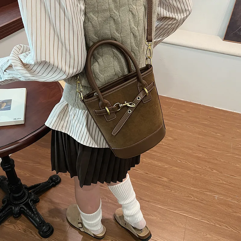 SWIMADE PU With Suede Shoulder Bag, Crossbody Bag, Handbag Regular Women's Black/Burgundy/Coffee/Brown-18