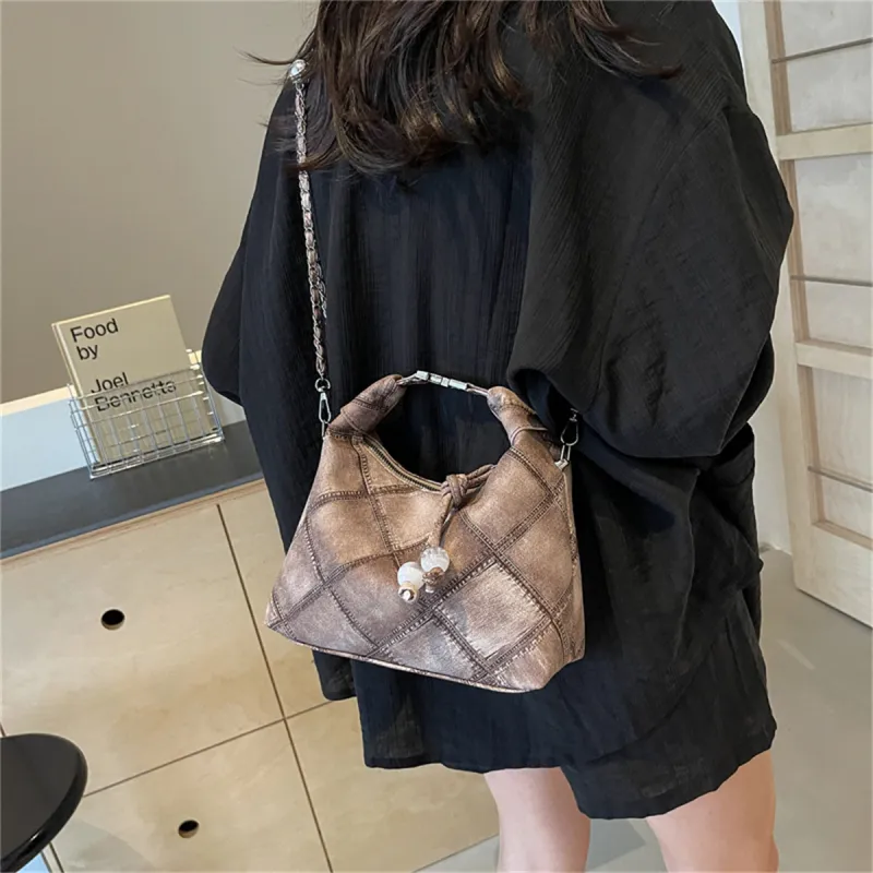 Duoluplo Doron Paul PU Shoulder Bag Women's Black/Blue/Pink/Coffee-28
