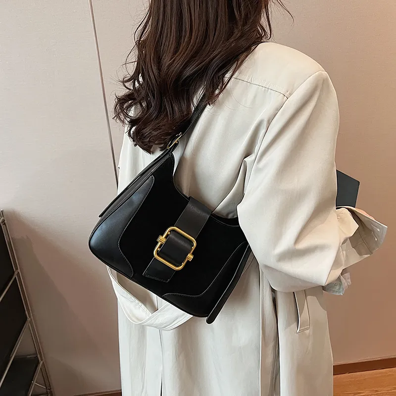 SWIMADE Suede Portable Crossbody Bag, Shoulder Bag Regular Women's Black/Burgundy/Coffee/Brown-3