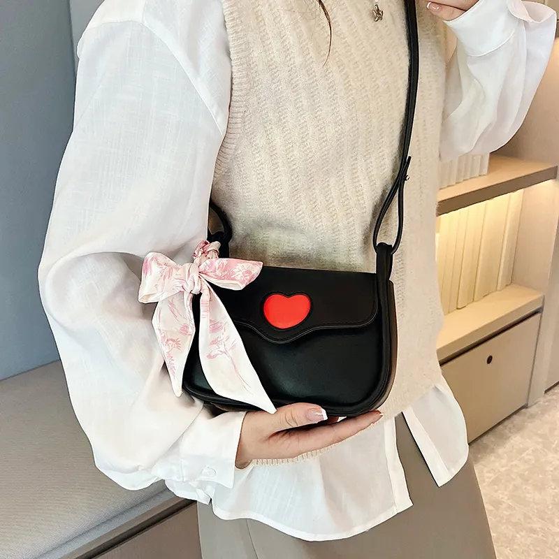 SWIMADE PU Crossbody Bag, Shoulder Bag Women's Black/Ecru/Pink-10