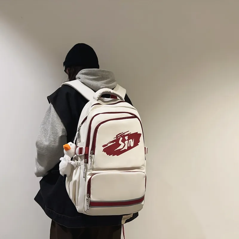 SWIMADE Nylon Backpack Regular Black/White Red/Red/Blue/Green-11