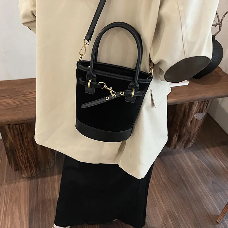 SWIMADE PU With Suede Shoulder Bag, Crossbody Bag, Handbag Regular Women's Black/Burgundy/Coffee/Brown-2