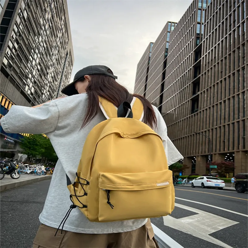 Duoluplo Doron Paul Nylon Backpack Women's Black, White, Khaki-4