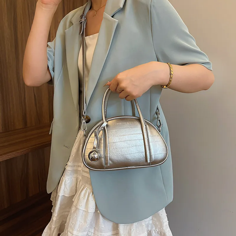 SWIMADE PU Crossbody Handbag Women's White/Silver/Black-5