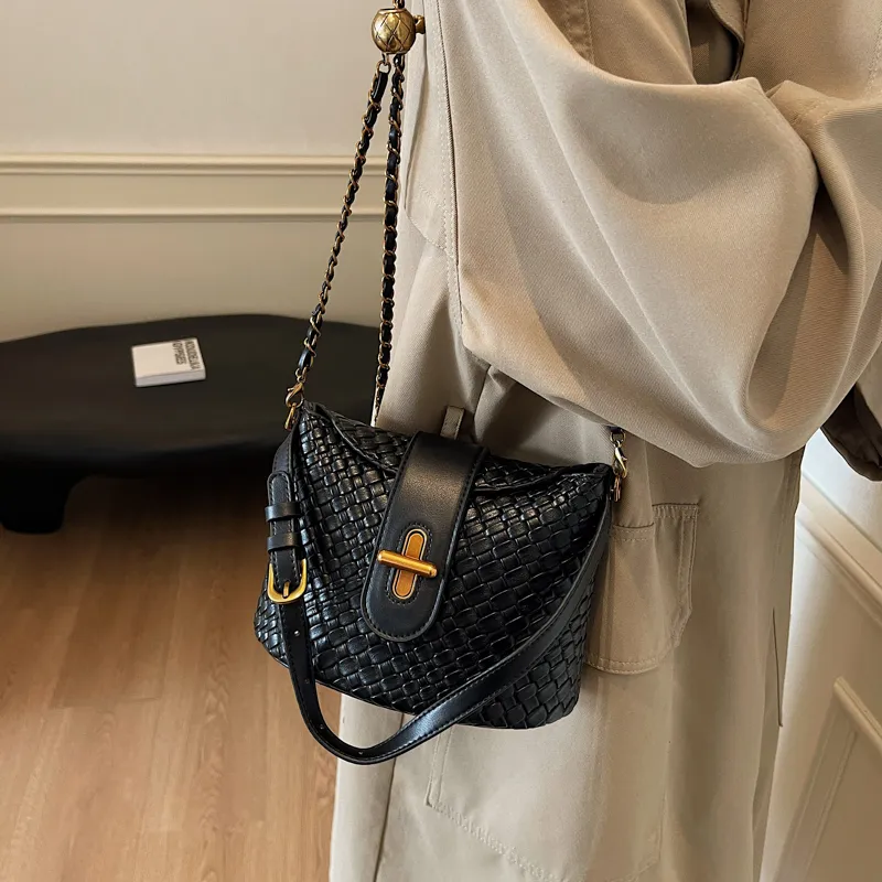 SWIMADE PU Crossbody Handbag Regular Women's White/Black-13
