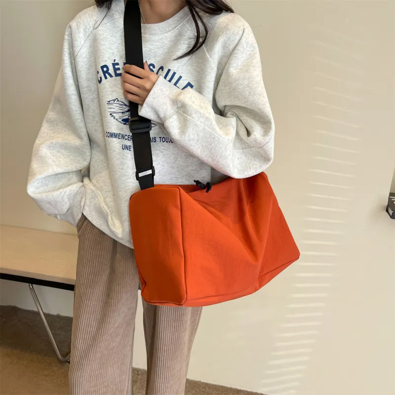 Duoluplo Doron Paul Fabric Shoulder Bag, Crossbody Bag Women's Black/Khaki/Orange-23