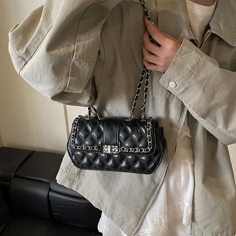 SWIMADE PU Shoulder Bag Women's Ecru/Silver/Black/Coffee-18