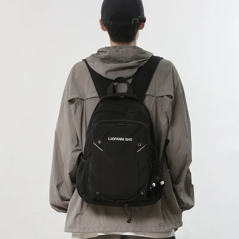 Duoluplo Doron Paul Nylon Backpack Unisex White/Black/Khaki/Lake Blue-9