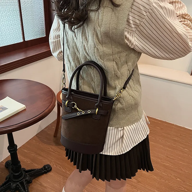 SWIMADE PU With Suede Shoulder Bag, Crossbody Bag, Handbag Regular Women's Black/Burgundy/Coffee/Brown-14