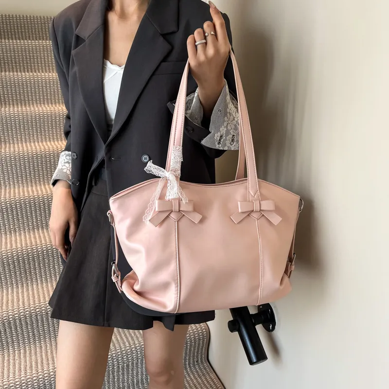 Duoluplo Doron Paul PU Shoulder Bag Women's Pink/Beige-2
