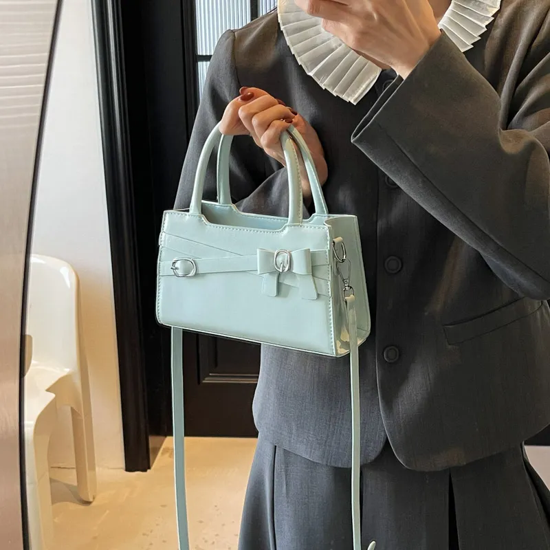 SWIMADE PU Handbag Women's White/Black/Blue/Pink-8