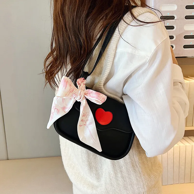 SWIMADE PU Crossbody Bag, Shoulder Bag Women's Black/Ecru/Pink-12