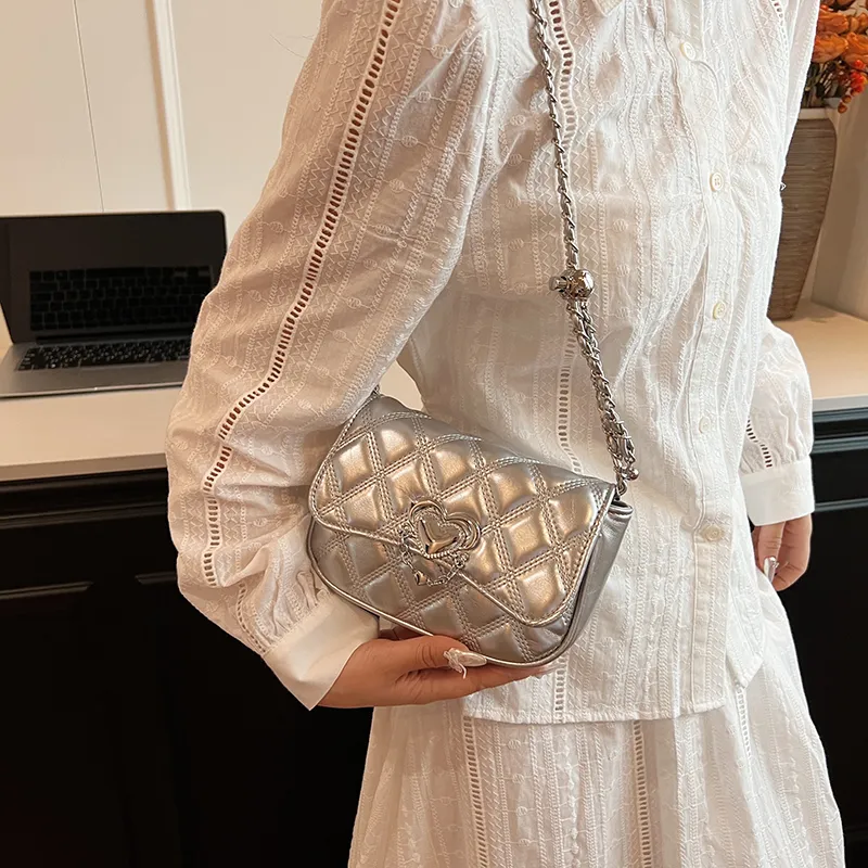 Duoluplo Doron Paul Trendy Versatile Crossbody Bag Regular Women's White/Silver/Black/Burgundy-2