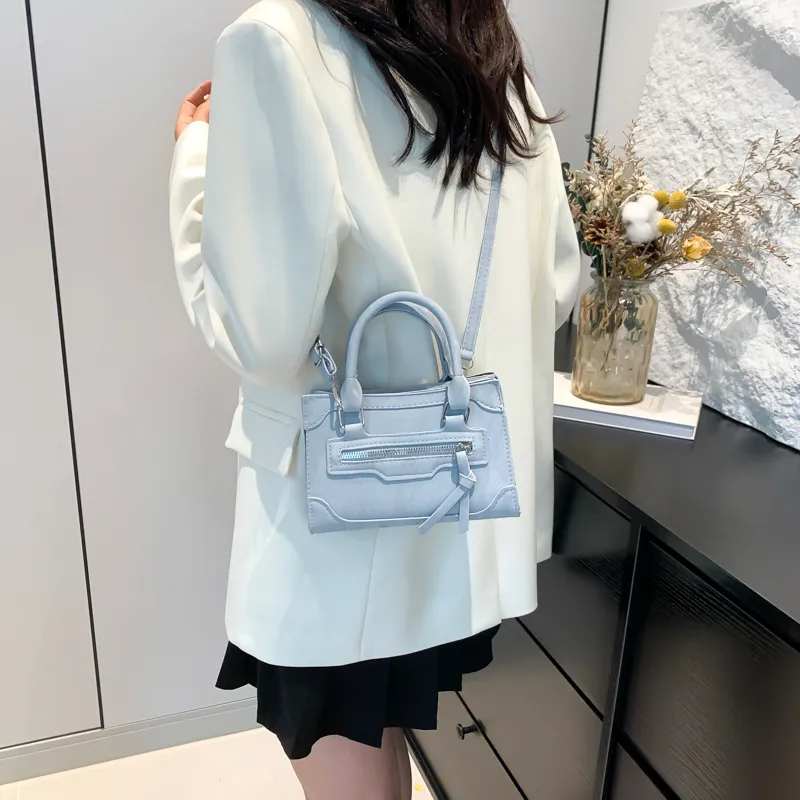 SWIMADE PU One Shoulder Handbag Women's Black/White/Pink/Blue/Green/Silver-28