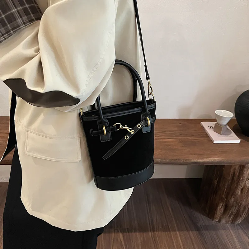 SWIMADE PU With Suede Shoulder Bag, Crossbody Bag, Handbag Regular Women's Black/Burgundy/Coffee/Brown-3
