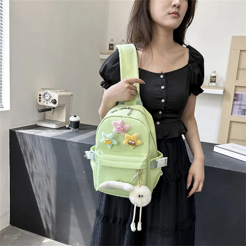Duoluplo Doron Paul Nylon Sling Bag Regular Women's Pink/Yellow/Green/Black/White-17