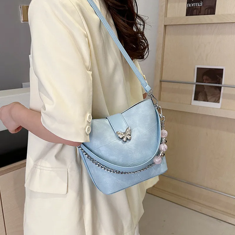 SWIMADE PU Handbag Women's Ecru/Blue/Pink-10