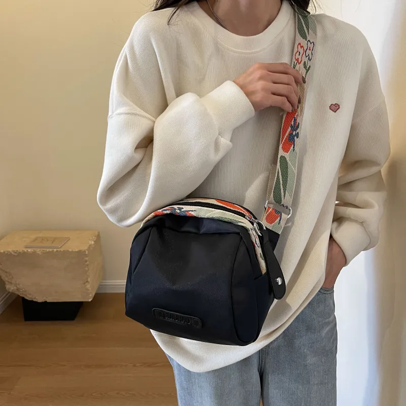 SWIMADE Oxford Dome Bag, Canvas Bag, Shoulder Bag, Crossbody Bag Regular Women's Orange/Black/Ecru-18
