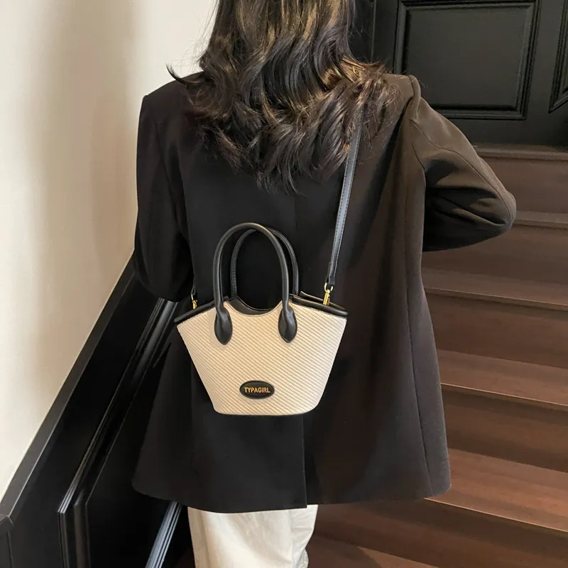 SWIMADE PU Handbag Women's Beige/Black/Black & Beige/Black & Gray-24