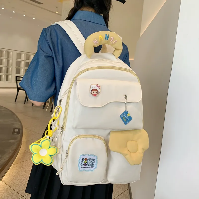 SWIMADE Nylon Backpack Women's Black/Green/White/Blue/Purple-4
