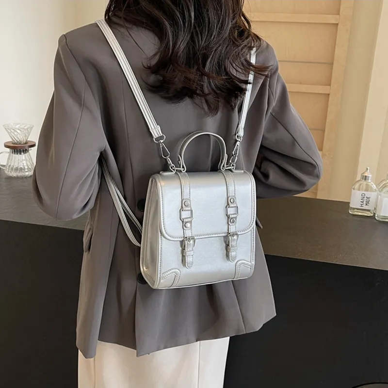 SWIMADE PU Backpack Women's Black/Ecru/Coffee/Brown-57