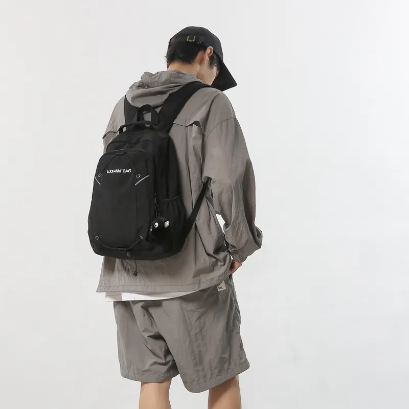 Duoluplo Doron Paul Nylon Backpack Unisex White/Black/Khaki/Lake Blue-11