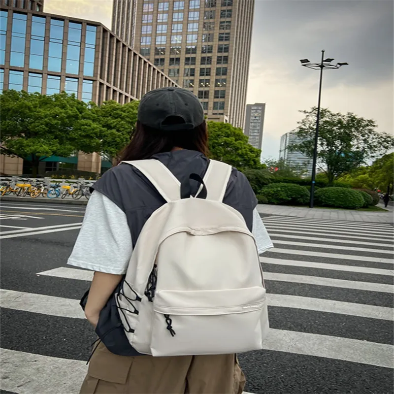 Duoluplo Doron Paul Nylon Backpack Women's Black, White, Khaki-2