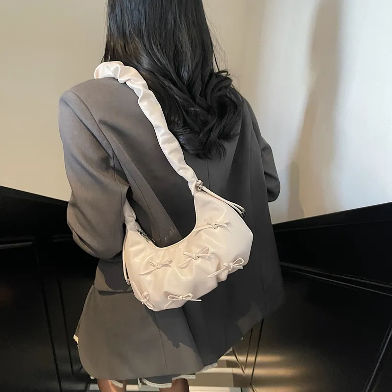 SWIMADE PU Shoulder Bag Women's Ecru/Silver/Black/Pink-23