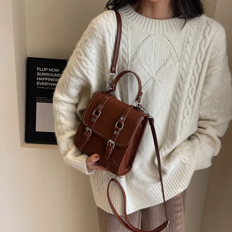 SWIMADE PU Backpack Women's Black/Ecru/Coffee/Brown-20