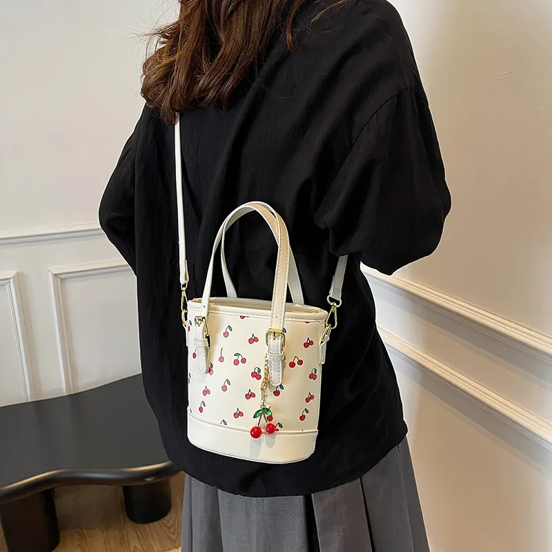 SWIMADE PU Handbag Regular Women's White/Burgundy/Yellow-3