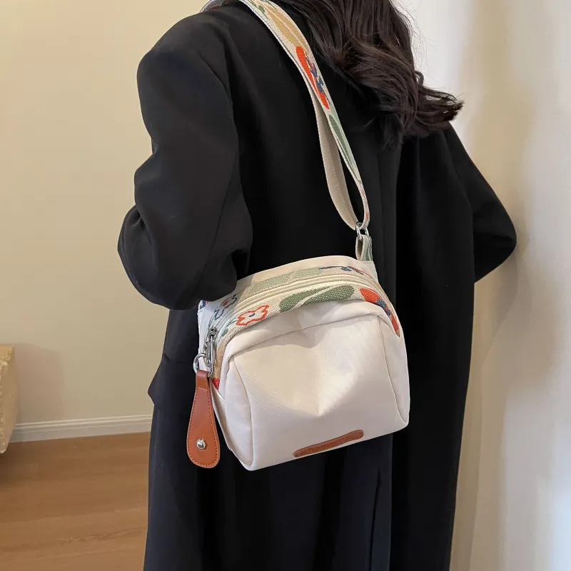 SWIMADE Oxford Dome Bag, Canvas Bag, Shoulder Bag, Crossbody Bag Regular Women's Orange/Black/Ecru-3
