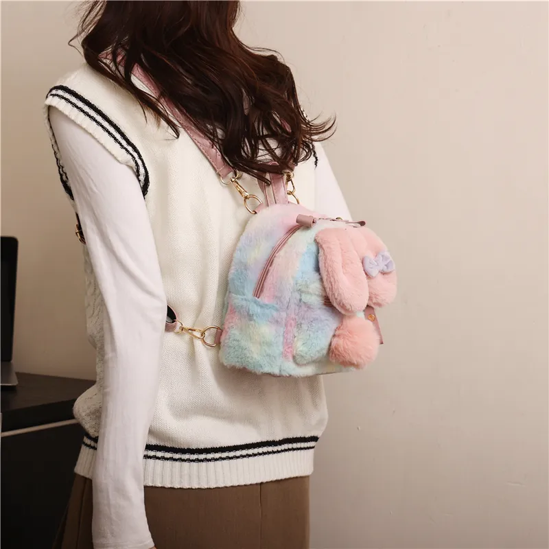 Duoluplo Doron Paul Plush Backpack Unisex Pink/Yellow-3