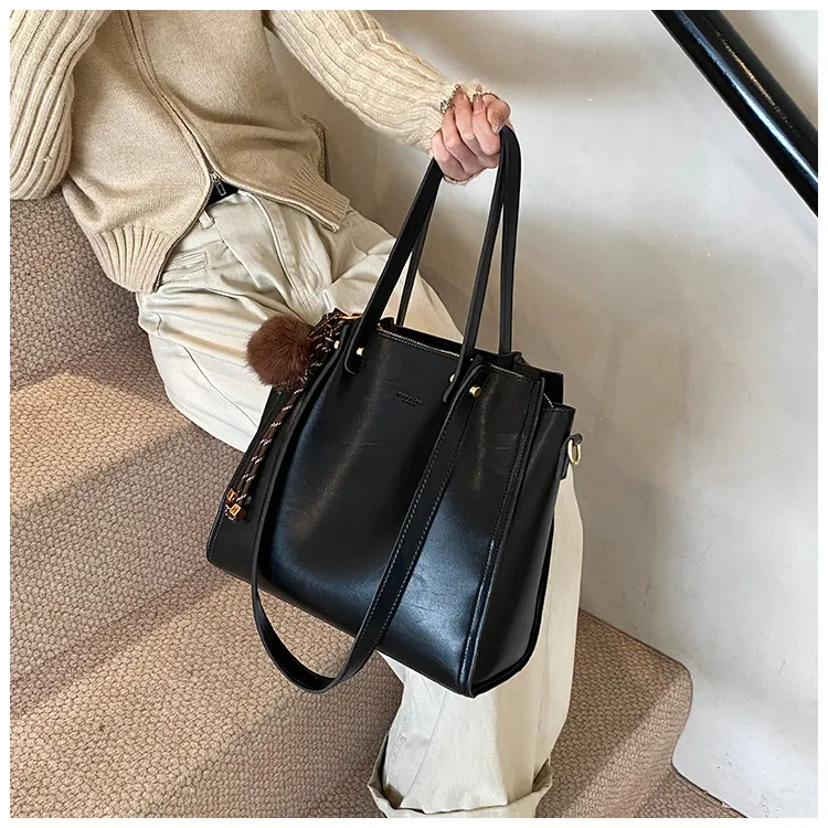 SWIMADE PU Shoulder Bag Women's Black/Coffee/Mocha-6