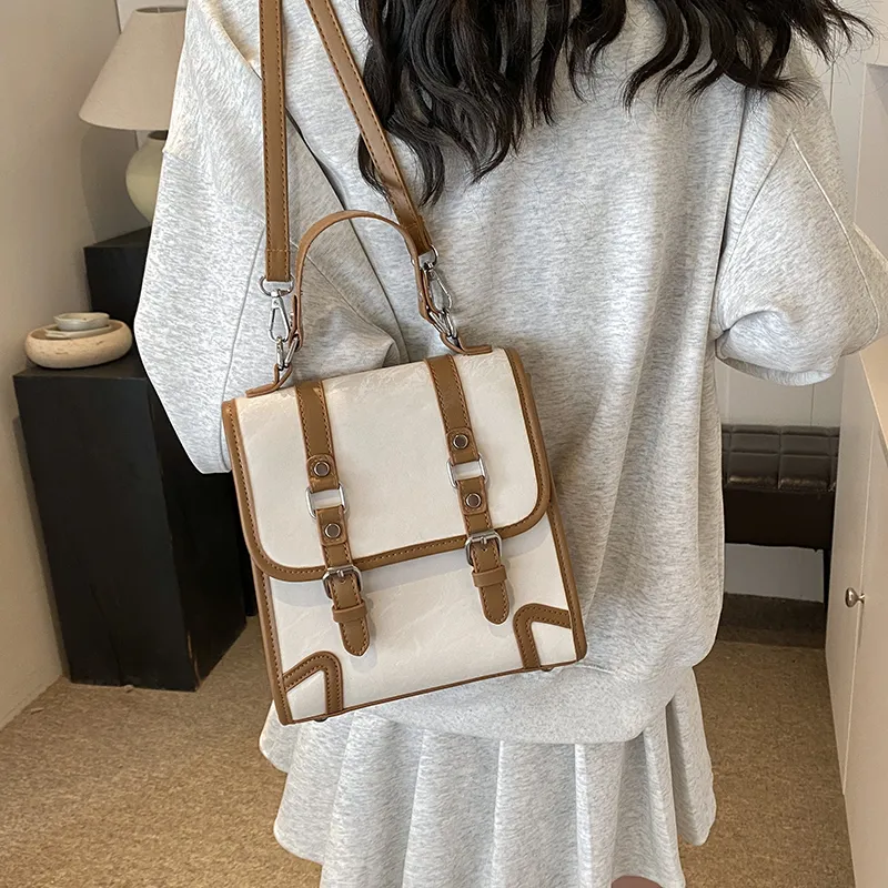 SWIMADE PU Backpack Women's Black/Ecru/Coffee/Brown-35