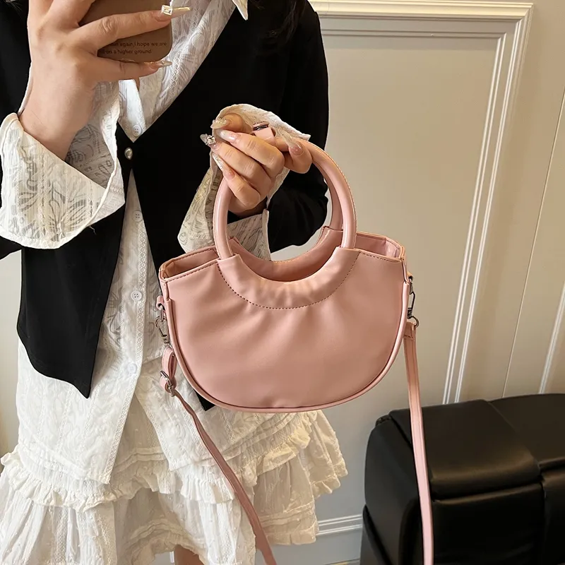 SWIMADE PU Handbag Regular Women's Ecru/Silver/Black/Khaki/Pink-11