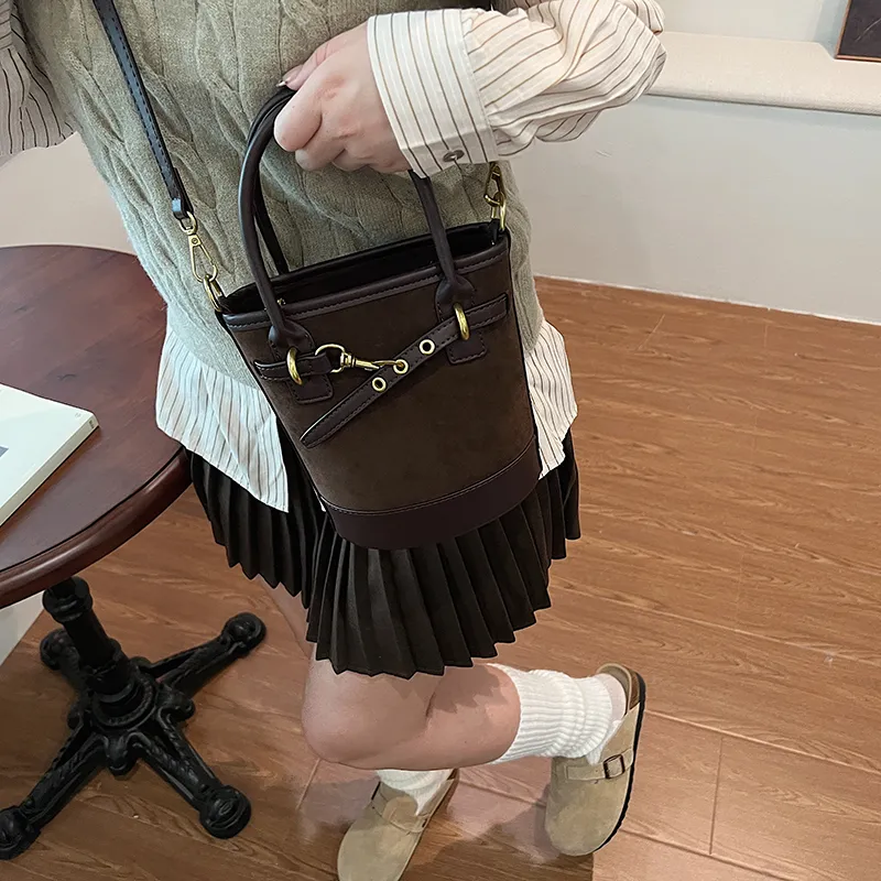 SWIMADE PU With Suede Shoulder Bag, Crossbody Bag, Handbag Regular Women's Black/Burgundy/Coffee/Brown-11