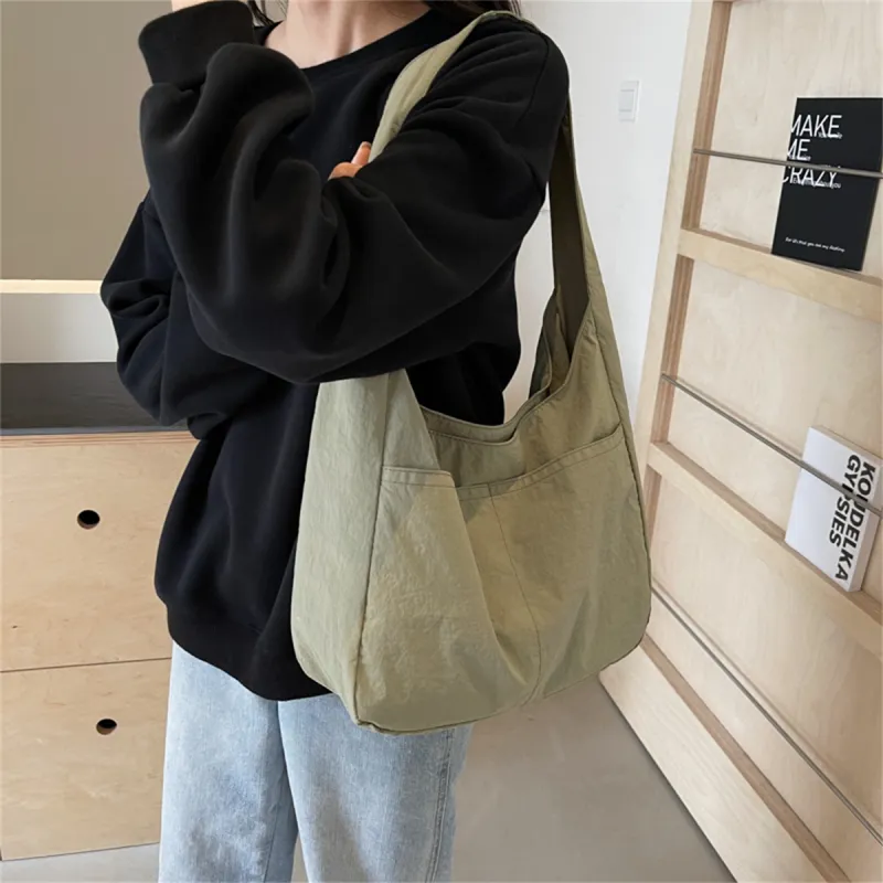 Duoluplo Doron Paul Nylon Fabric Shoulder Bag Regular Women's Black/Ecru/Yellow/Green/Pink/Blue/Light Green-46