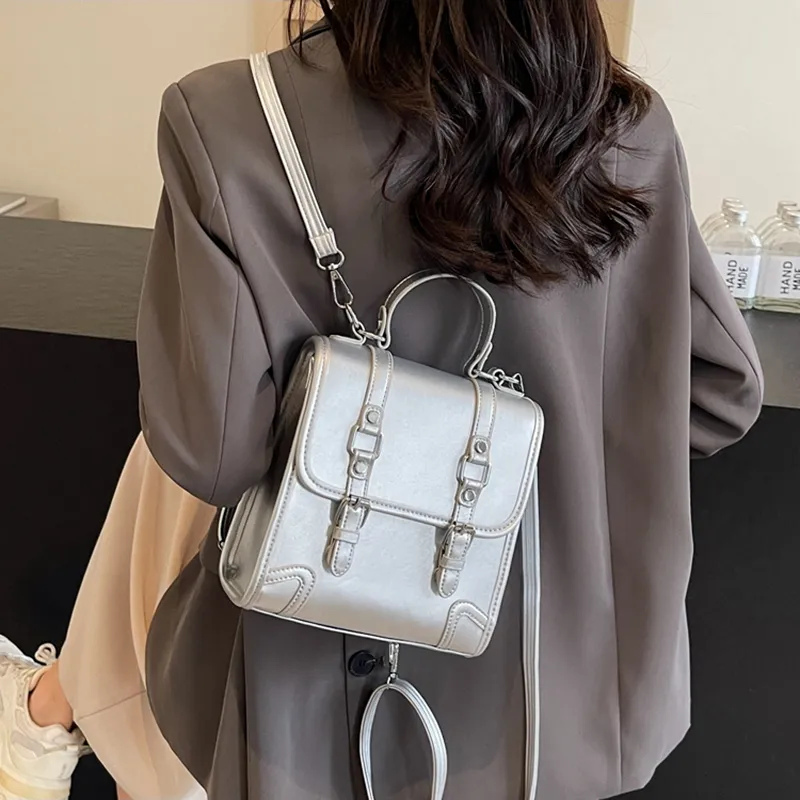 SWIMADE PU Backpack Women's Black/Ecru/Coffee/Brown-58