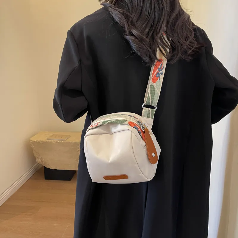 SWIMADE Oxford Dome Bag, Canvas Bag, Shoulder Bag, Crossbody Bag Regular Women's Orange/Black/Ecru-4