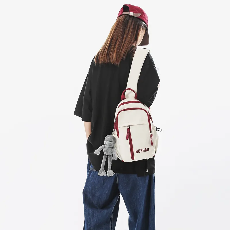 SWIMADE Nylon Sling Bag Regular Unisex Black/White Green/White Red/Green-1